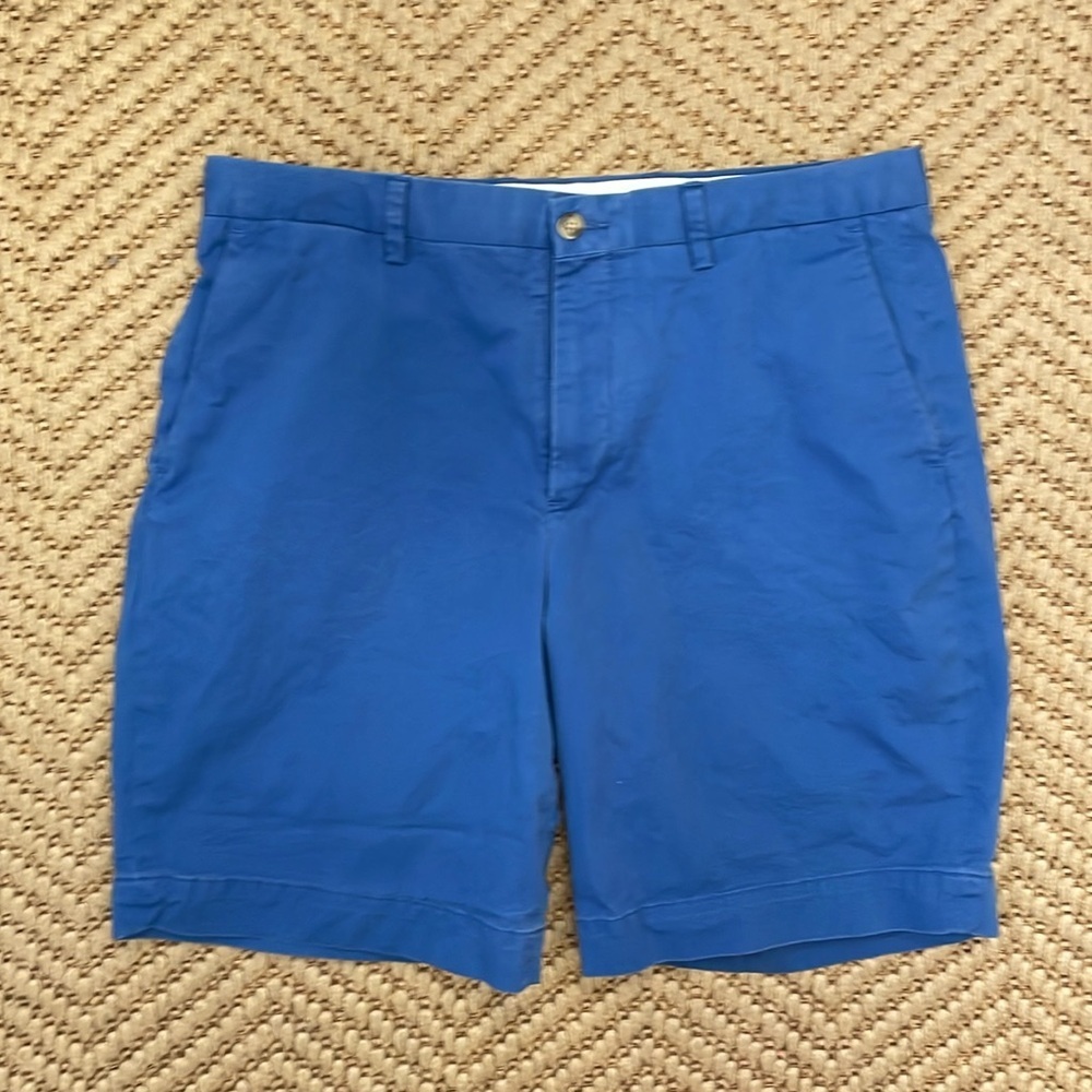 Ralph Lauren Men's Vibrant Blue Flat Front Shorts 33